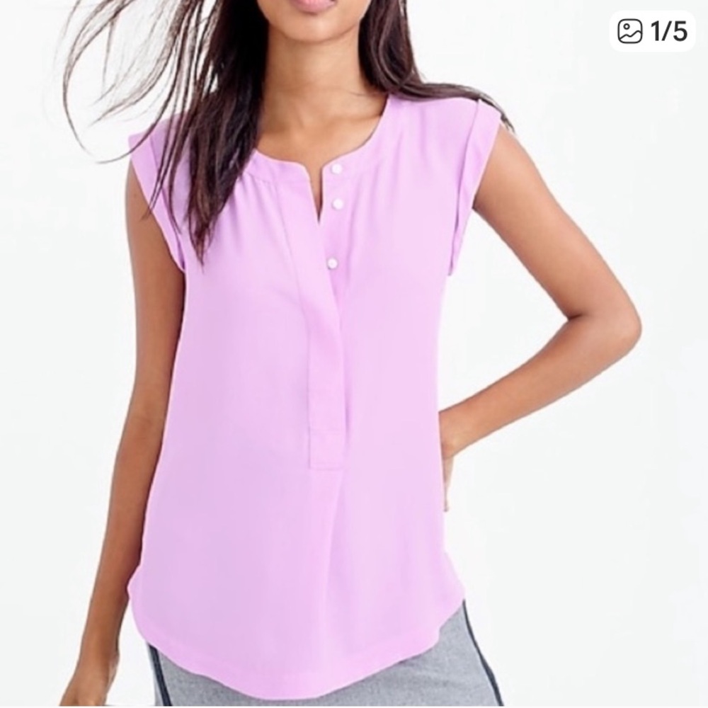 J. Crew Pink top Cap Sleeve Blouse Size 8, Soft & Chic